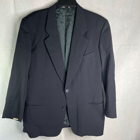 Giorgio Armani Pure Wool Black Single Breasted Suit Jacket Blazer ITALY Size 40S - Picture 12 of 12